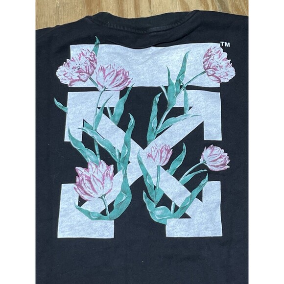 Off-White Arrows & Tulips Washed Cotton Sweatshirt Women S Black VIRGIL @GQ Knit - Picture 5 of 12